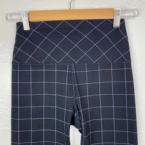 Glyder High Power High Waisted Black Windowpane Check Leggings XS - Picture 3 of 8